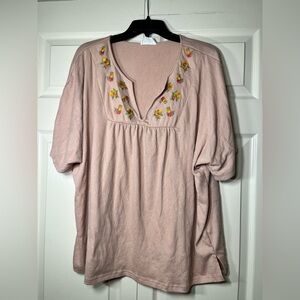 Heyson Women’s Floral Embroidered Blouse Top Size 2X